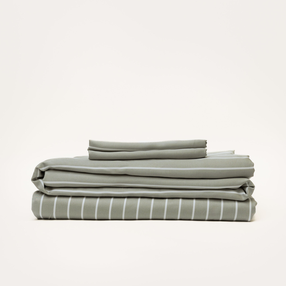 Bamboo Sheet Set - Olive Stripe