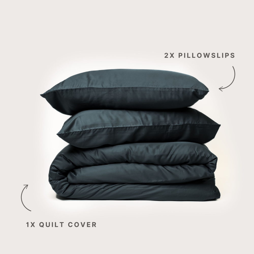 Bamboo Quilt Cover - Navy