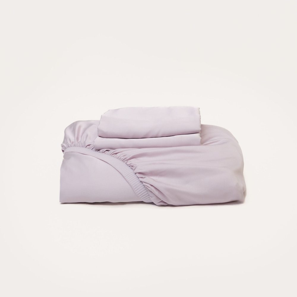 Bamboo Fitted Sheet & Pillowslips - Lilac