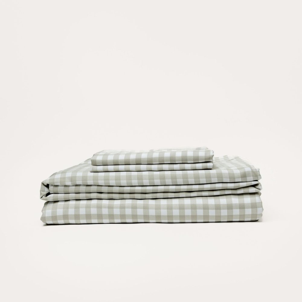 Bamboo Sheet Set - Olive Gingham