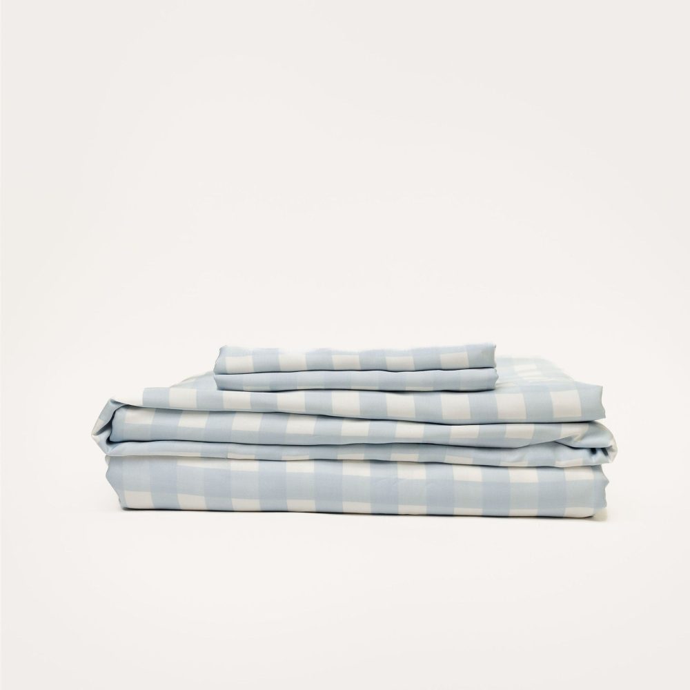 Bamboo Sheet Set - Sky Gingham